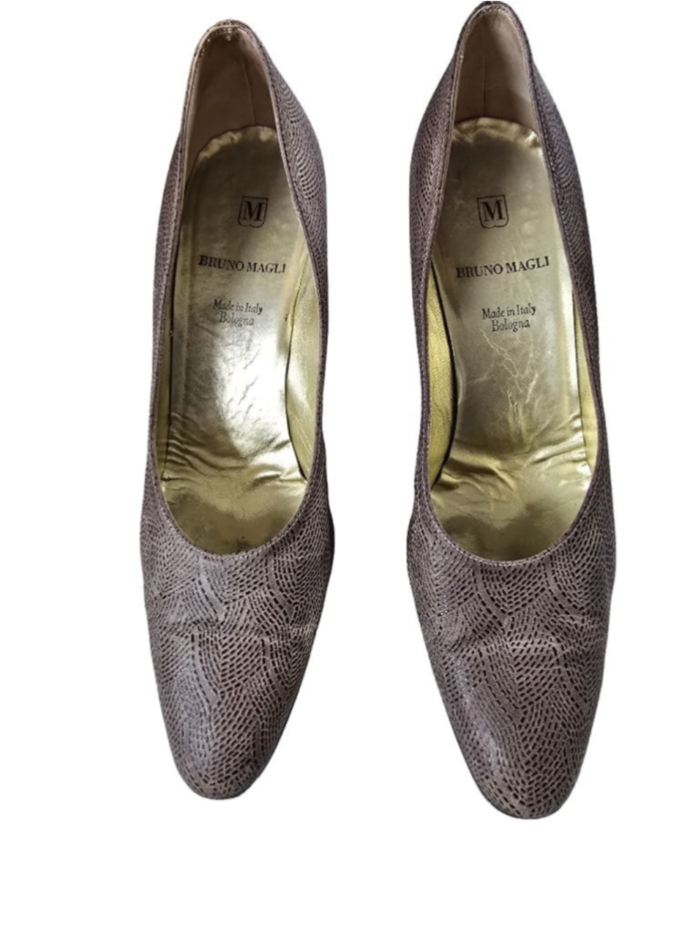 Women's Bruno Magli Textured Dress Heels Size 8 AA Brown